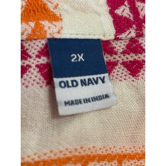 Old Navy orange/pink/cream top, 2X, NWT, bohemian, cottagecore, feminine - Picture 5 of 7